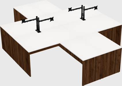 Quad l-shaped office desks