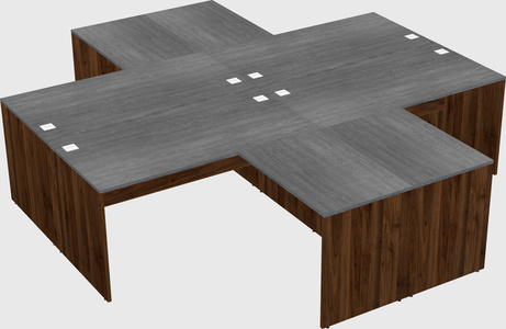 Quad l-shaped office desks