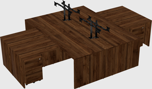 Quad l-shaped office desks