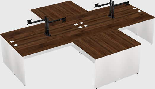 Quad l-shaped office desks