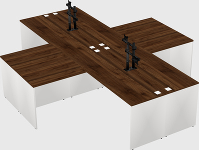 Quad l-shaped office desks