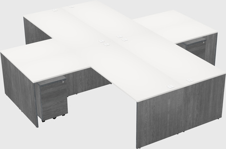 Bureaux de bureau quadruples en forme de l
