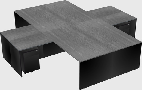 Quad l-shaped office desks