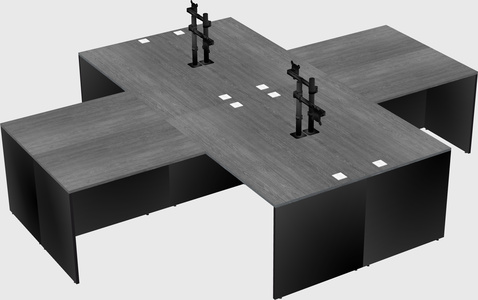 Quad l-shaped office desks