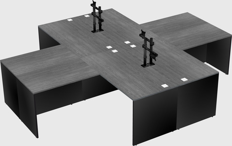 Quad l-shaped office desks