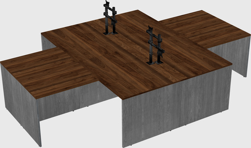 Quad l-shaped office desks