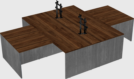 Quad l-shaped office desks