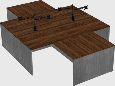 Quad l-shaped office desks
