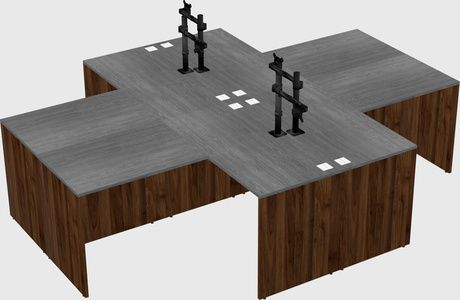 Quad l-shaped office desks