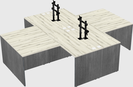 Quad l-shaped office desks