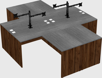 Quad l-shaped office desks