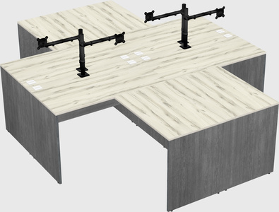 Quad l-shaped office desks