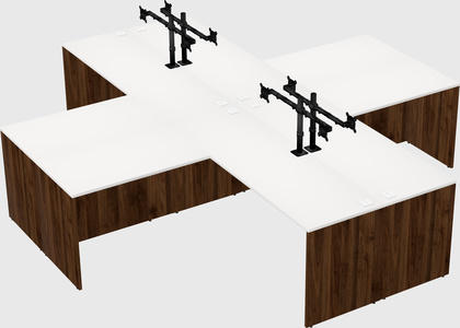 Quad l-shaped office desks