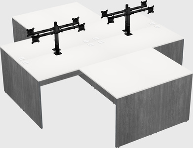 Quad l-shaped office desks