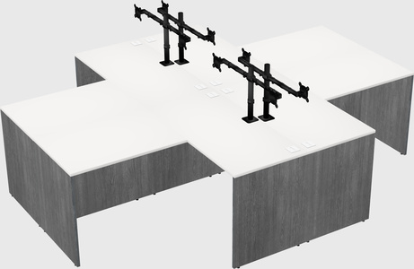 Quad l-shaped office desks