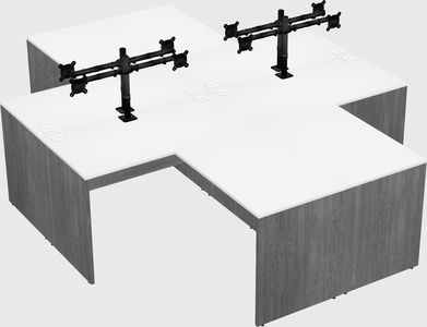 Quad l-shaped office desks
