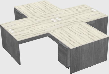 Quad l-shaped office desks