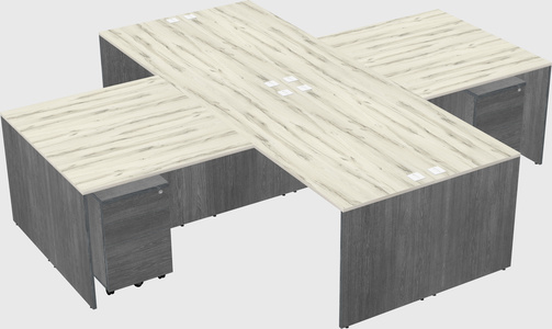 Quad l-shaped office desks