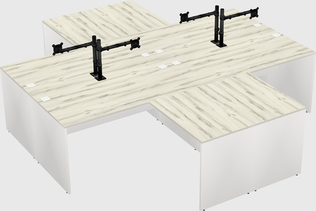 Quad l-shaped office desks