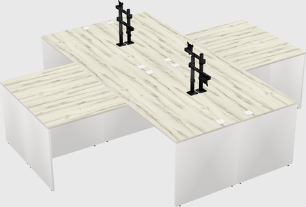 Quad l-shaped office desks