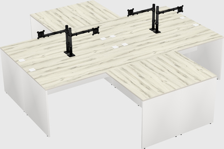 Quad l-shaped office desks