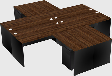 Quad l-shaped office desks