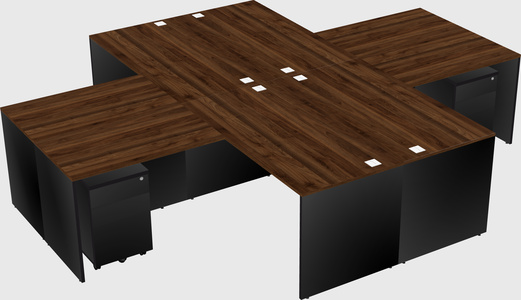 Quad l-shaped office desks