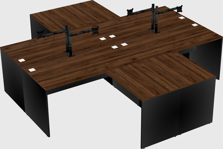 Quad l-shaped office desks