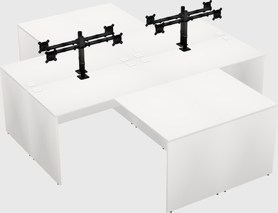 Quad l-shaped office desks