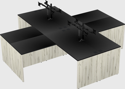 Quad l-shaped office desks