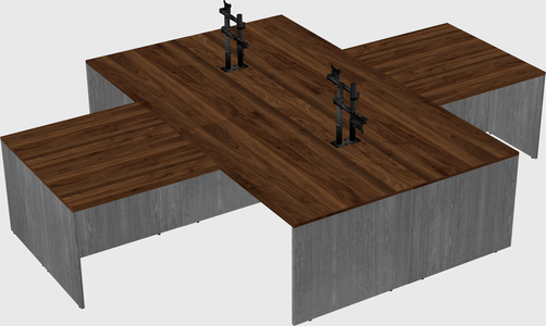 Quad l-shaped office desks