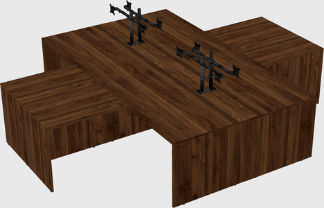 Quad l-shaped office desks