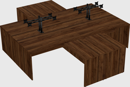 Quad l-shaped office desks