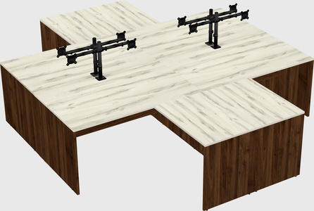 Quad l-shaped office desks