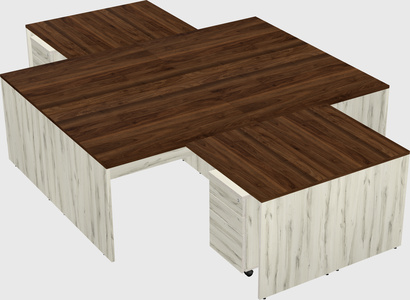 Quad l-shaped office desks