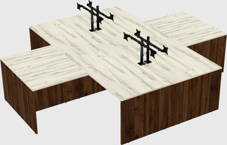 Quad l-shaped office desks