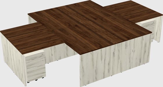 Quad l-shaped office desks