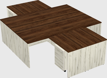Quad l-shaped office desks
