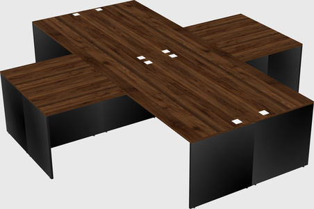 Quad l-shaped office desks