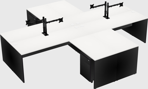 Quad l-shaped office desks