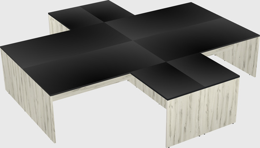 Quad l-shaped office desks