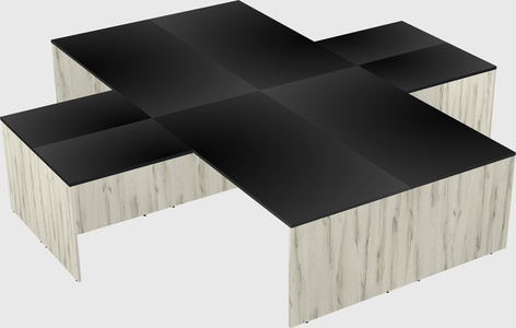 Quad l-shaped office desks