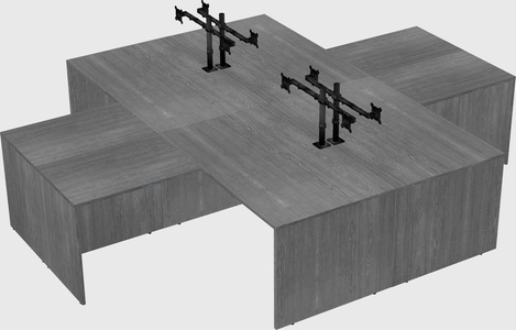 Quad l-shaped office desks