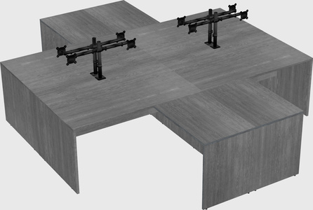 Quad l-shaped office desks