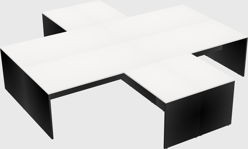 Quad l-shaped office desks