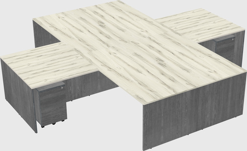 Quad l-shaped office desks