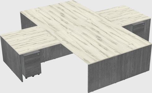 Quad l-shaped office desks