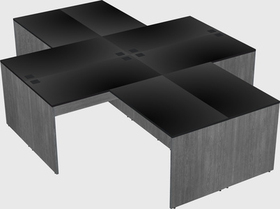 Quad l-shaped office desks