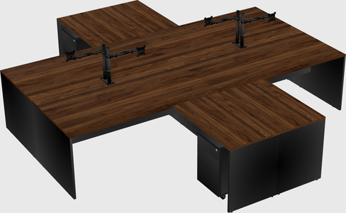 Quad l-shaped office desks