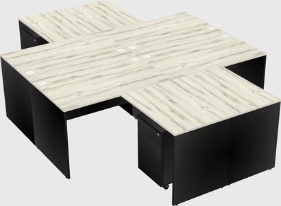 Quad l-shaped office desks